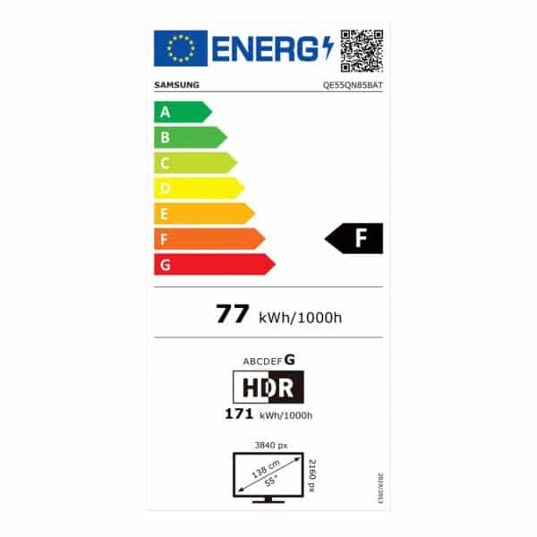 Samsung 55 Neo QLED 4K 2022 metų QN85B Smart televizorius Energylabel