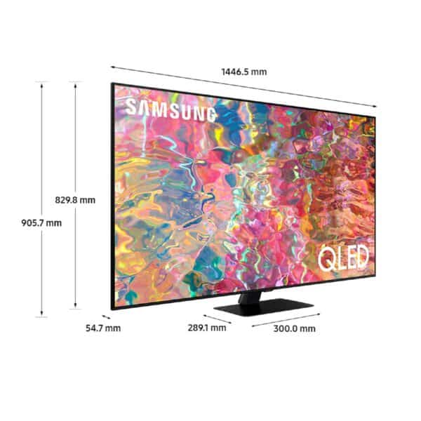 Samsung 65 Q80B QLED 4K 2022 metų Smart televizorius matmenys