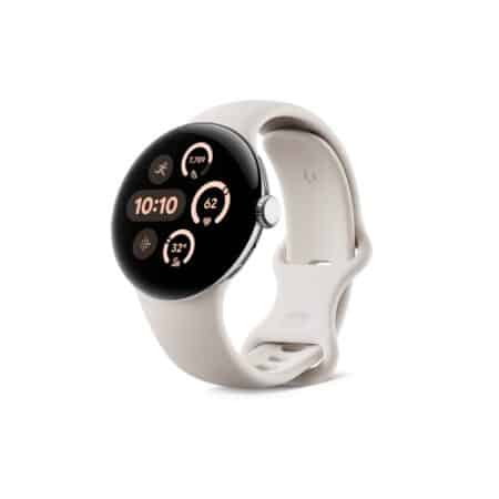 Google Pixel Watch 3 41mm Polished Silver Porcelain išmanusis laikrodis Egnetas.LT