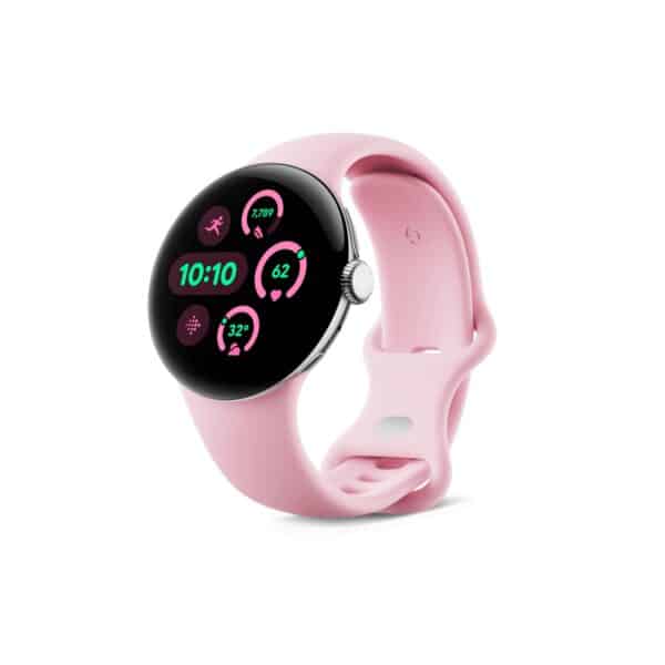 Google Pixel Watch 3 41mm Polished Silver Rose Quartz išmanusis laikrodis Egnetas.LT