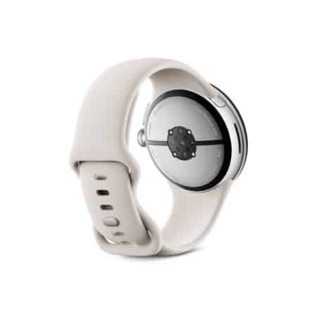 Google Pixel Watch 3 45mm Polished Silver Porcelain išmanusis laikrodis Egnetas.LT