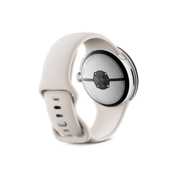 Google Pixel Watch 3 45mm Polished Silver Porcelain išmanusis laikrodis Egnetas.LT